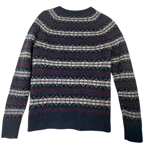 J.Crew Womens Fair Isle 100% Lambswool Sweater Blue Size S Crewneck Pullover - Picture 3 of 8